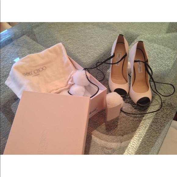 Jimmy Choos Faxon Off White Open Toe: Limited Edition - Picture 4 of 14